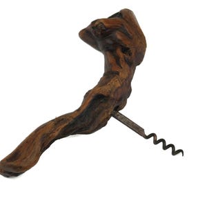 Vintage French Corkscrew, Lauren Siret Wine Bottle Opener, Burlwood Barware Gift, Ancient Grapevine Design, Wine Lover Gift