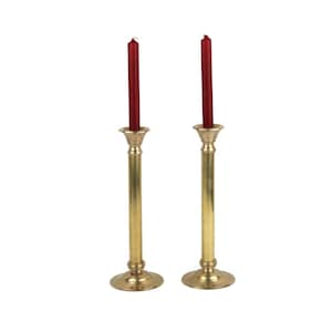 Pair of two Antique Brass Candle Holders Set, Vintage French Candlesticks, Retro Table Decor Accent, Table Centerpiece Decor