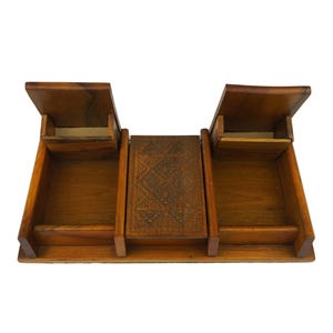 Boîte de rangement en bois vintage, boîte à cigares faite main, organiseur de cartes anciennes, décoration rustique et idée cadeau unique, trésors de rangement