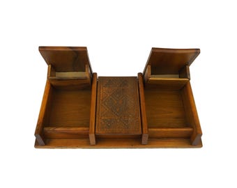 Vintage Wooden Storage Box, Handmade Cigar Box, Antique Cards Organizer, Rustic Decor & Unique Gift Idea, Organize Treasures