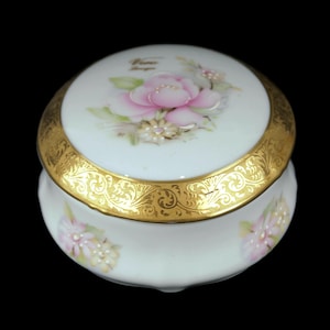 Boîte à bijoux de Limoges, boîte souvenir en porcelaine française, boîte à bijoux, cadeau élégant pour elle, décoration d'intérieur vintage