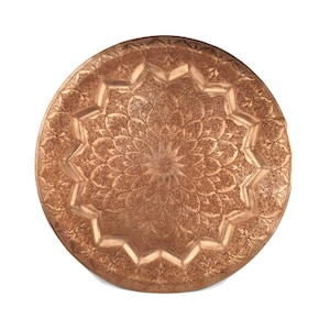Vintage Moroccan Copper Tray, 22 Inch Hand Engraved Copper Dining Tray, Large Copper Tray, Handmade Copper Tray, Unique Serving Platter