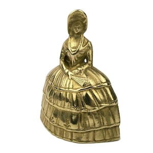 Antique Brass Bell, Renaissance Lady Figurine, Vintage Home Decor, Collectible Art Bell, Unique Gift for Her