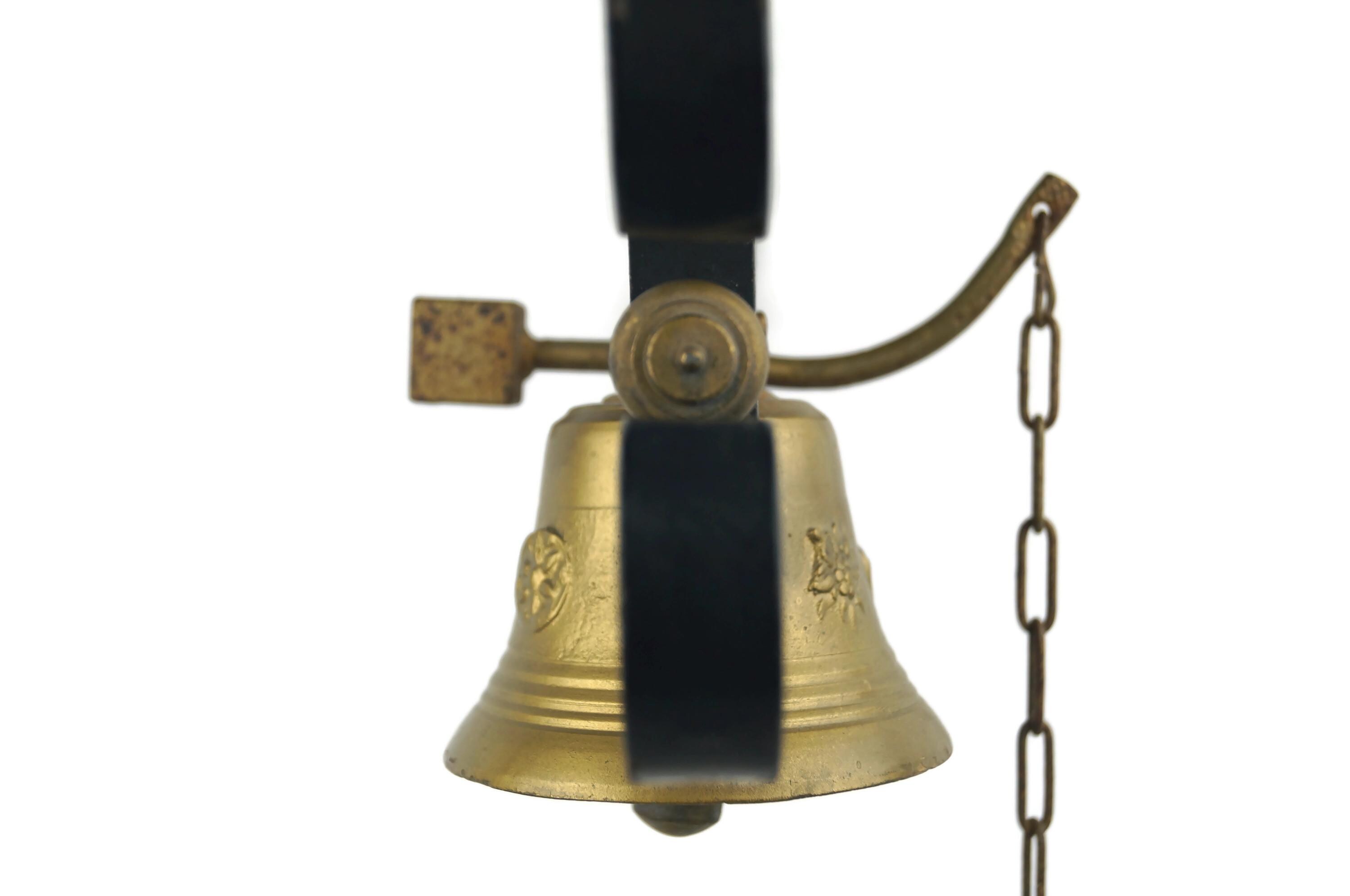 Swiss Bell Ringer Vintage Brass Door Bell, Swiss Front Ringer With Iron Stand for Porch ...