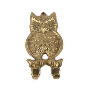 Vintage Brass Owl Hook Hanger, Brass Key Holder & Vintage Key Rack for Home Decor