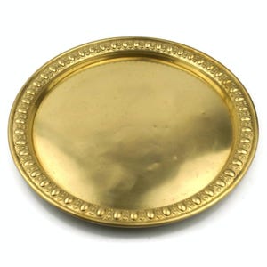 Vintage Brass Serving Tray, Round Antique Bar Tray, Perfect DIY Monogram Gift, Decorative Drink & Snack Holder