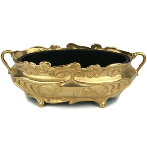 Vintage Brass Jardiniere, French Brass Planter, Vintage Victorian Planter Stand, Ornate Cast Brass Pot Holder, Antique Design, Unique Decor