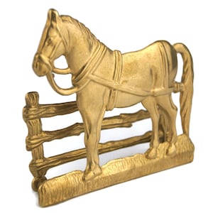 Portacartas de latón vintage, soporte para sobres de latón con forma de caballo, servilletero para decoración de terraza de oficina, regalo para amantes de los caballos