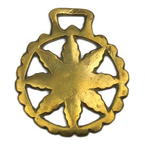 Vintage Brass Horse Medallion, Antique Equestrian Ornament, Sun-Flower-Star Design Horse Brass, Horse Riding Decor, Unique Horse Lover Gift