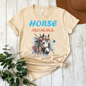 Equestrian Shirt for Horse Moms: Boho Horse Head Tee, Horse Lover Gift, Mother&#39;s Day Special Comfy, Gift for Her, Unique Horse Shirt