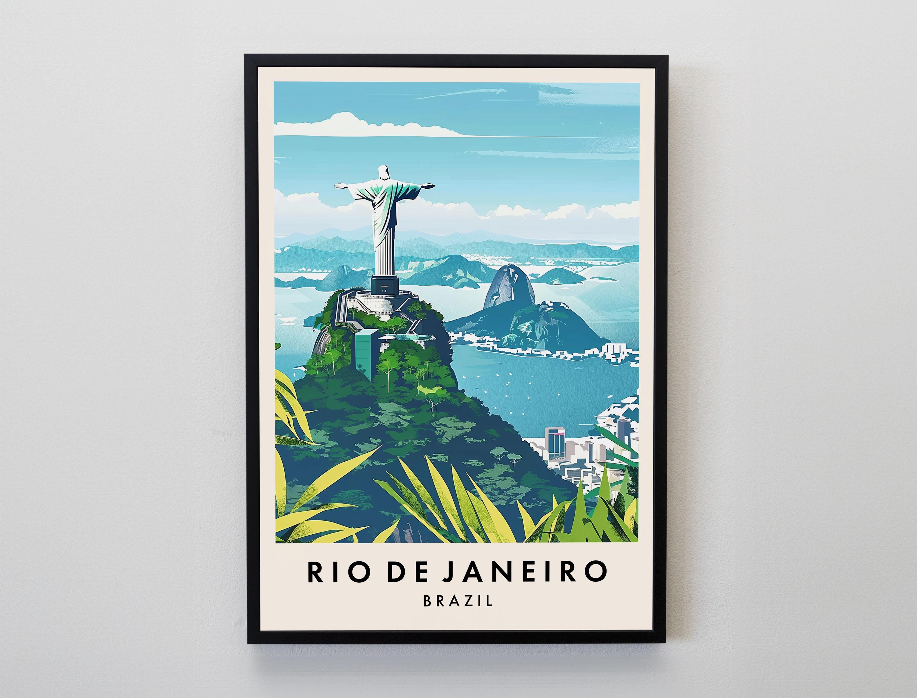 Rio De Janerio Travel Print, Wall Art Rio De Janerio, Brazil Gift