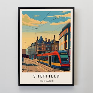Sheffield Travel Print, Wall Art Sheffield, Sheffield Print, Sheffield Travel Poster, Sheffield Gift Art, Sheffield Art, Sheffield Gift