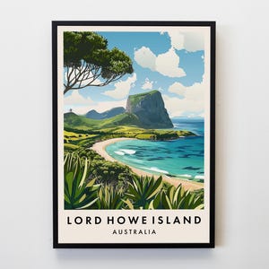 Lord Howe Island Travel Print, Wall Art Lord Howe Island  Poster, Australia Travel Print, Travel Lovers Home Decor Wall Art Travel Poster