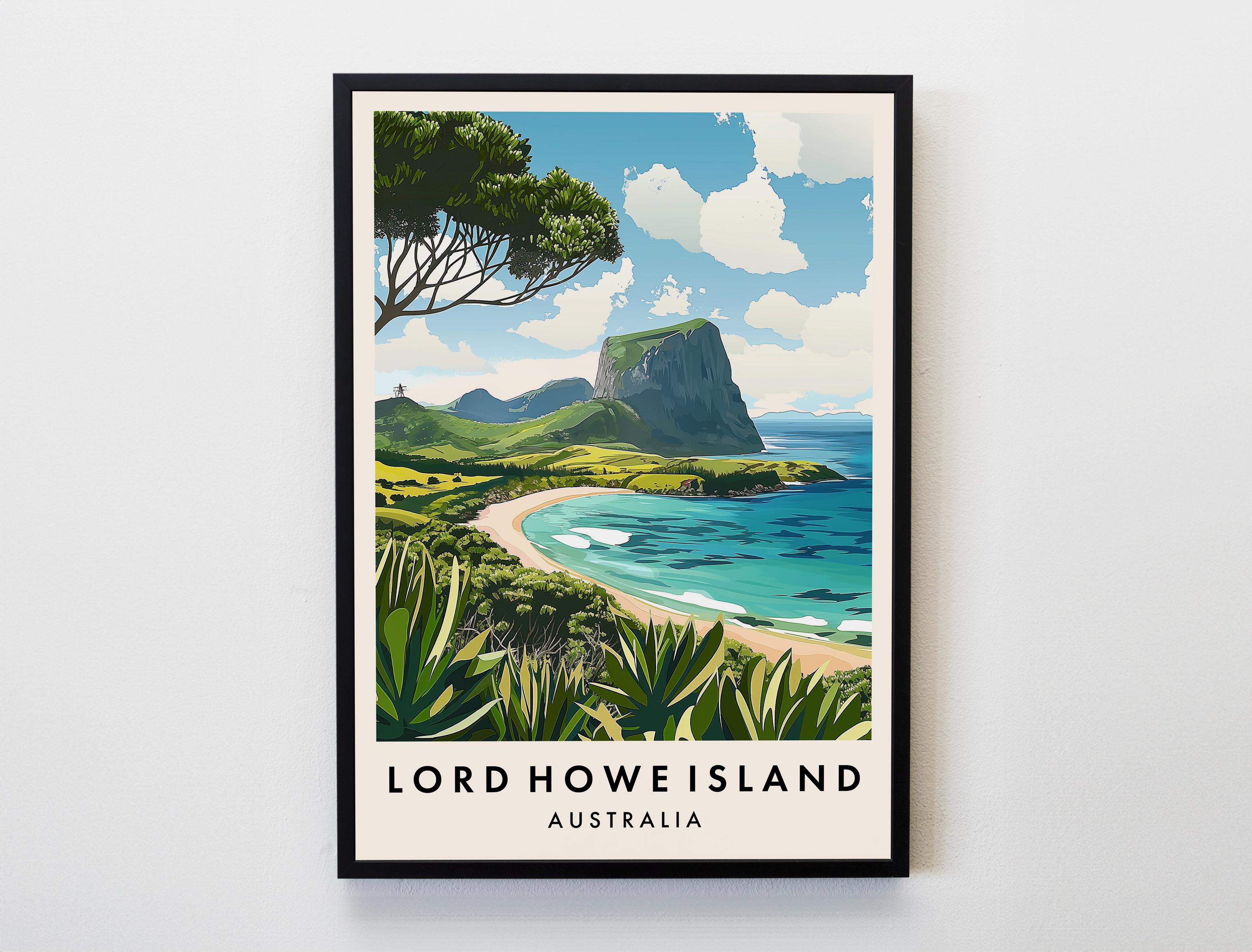 Lord Howe Island Travel Print, Wall Art Lord Howe Island Poster