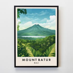 Mount Batur Travel Print, Wall Art Bali Poster, Bali Print, Indonesia Travel Print, Travel Lover Home Decor Wall Art City Travel Poster Gift