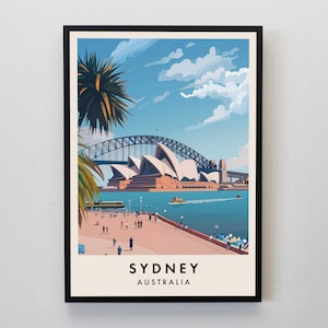 Sydney Travel Print, Wall Art Sydney, Sydney Print, Sydney Poster, Sydney Gift Art,Australia Travel Print, Australia Poster, Australia Gift