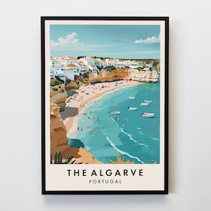 The Algarve Travel Print, Wall Art Algarve Poster, Portugal Travel Print, Travel Lovers Home Decor Wall Art City Travel Poster Gifts