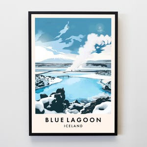 Blue Lagoon Iceland Travel Print, Wall Art Blue Lagoon Poster, Iceland Travel Print, Travel Lovers Home Decor Wall Art Travel Poster Gifts