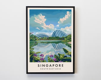Singapore Travel Print, Wall Art Singapore, Singapore Print, Asia Travel Print, Travel Lovers Home Decor Wall Art City Travel Poster Gifts
