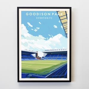 Goodison Park Stadium Poster, Wall Art Goodison Park Stadium Print, Everton F.C Fan Gift, Football Lover Gift, Football Stadium Poster Print