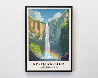 Springbrook National Park Travel Print, Wall Art Springbrook Poster, Australia Travel Print, Travel Lovers Home Decor Wall Art Travel Gifts