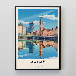 Malmo Travel Print, Arte de parede Malmo, Malmo Print, Malmo Poster, Malmo Gift Art, Suécia Travel Art, Suécia Gift