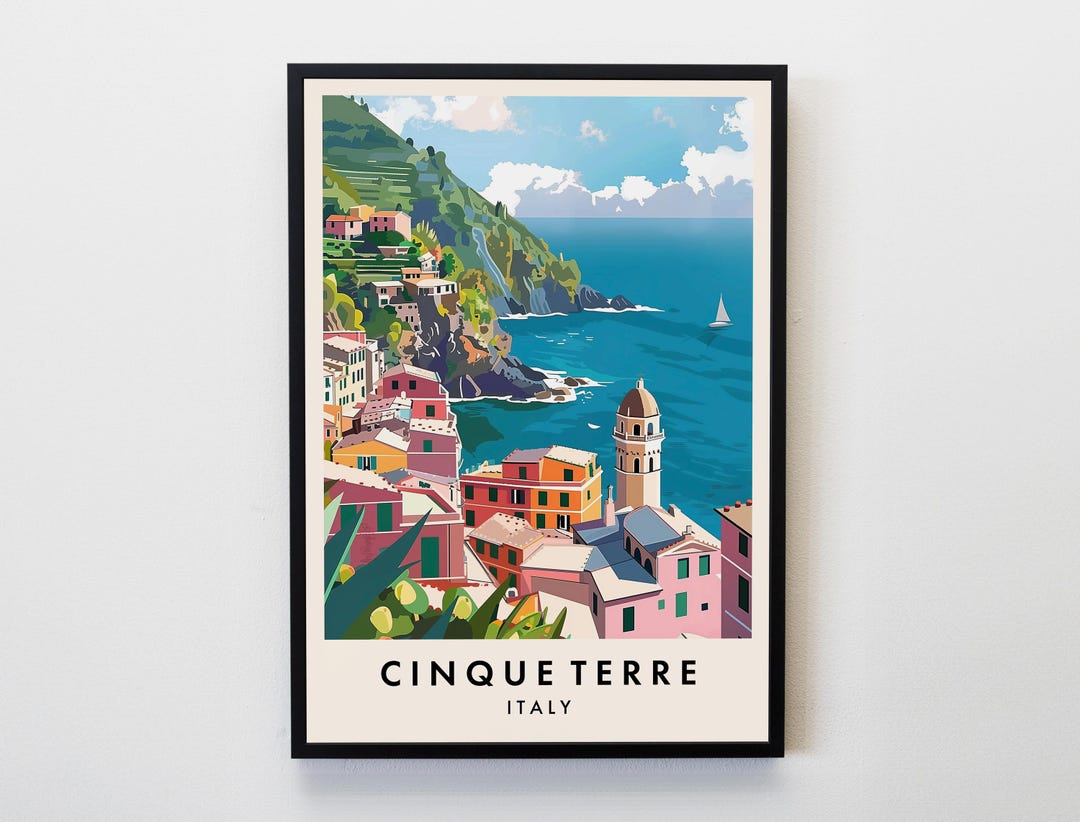 Cinque Terre Travel Print, Wall Art Cinque Terre Poster, Italy Travel ...
