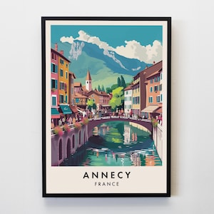 Annecy Travel Print, Wall Art Annecy, Annecy Poster, France Travel Print, Travel Lovers Home Decor Wall Art City Travel Poster Gifts Print