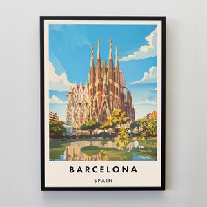 Barcelona Travel Print, Wall Art Barcelona, Barcelona Print, Barcelona Travel Poster, Barcelona Gift Art, Barcelona Travel Art, Travel Gift
