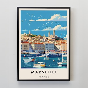Marseille Travel Print, Wall Art Marseille, Marseille Print Wall, Marseille Travel Poster, Marseille Art, Marseille Travel Art, Travel Gift