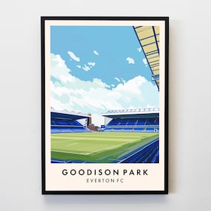 Goodison Park Stadium Poster, Wall Art Goodison Park Stadium Print, Everton F.C Fan Gift, Football Lover Gift, Football Stadium Poster Print