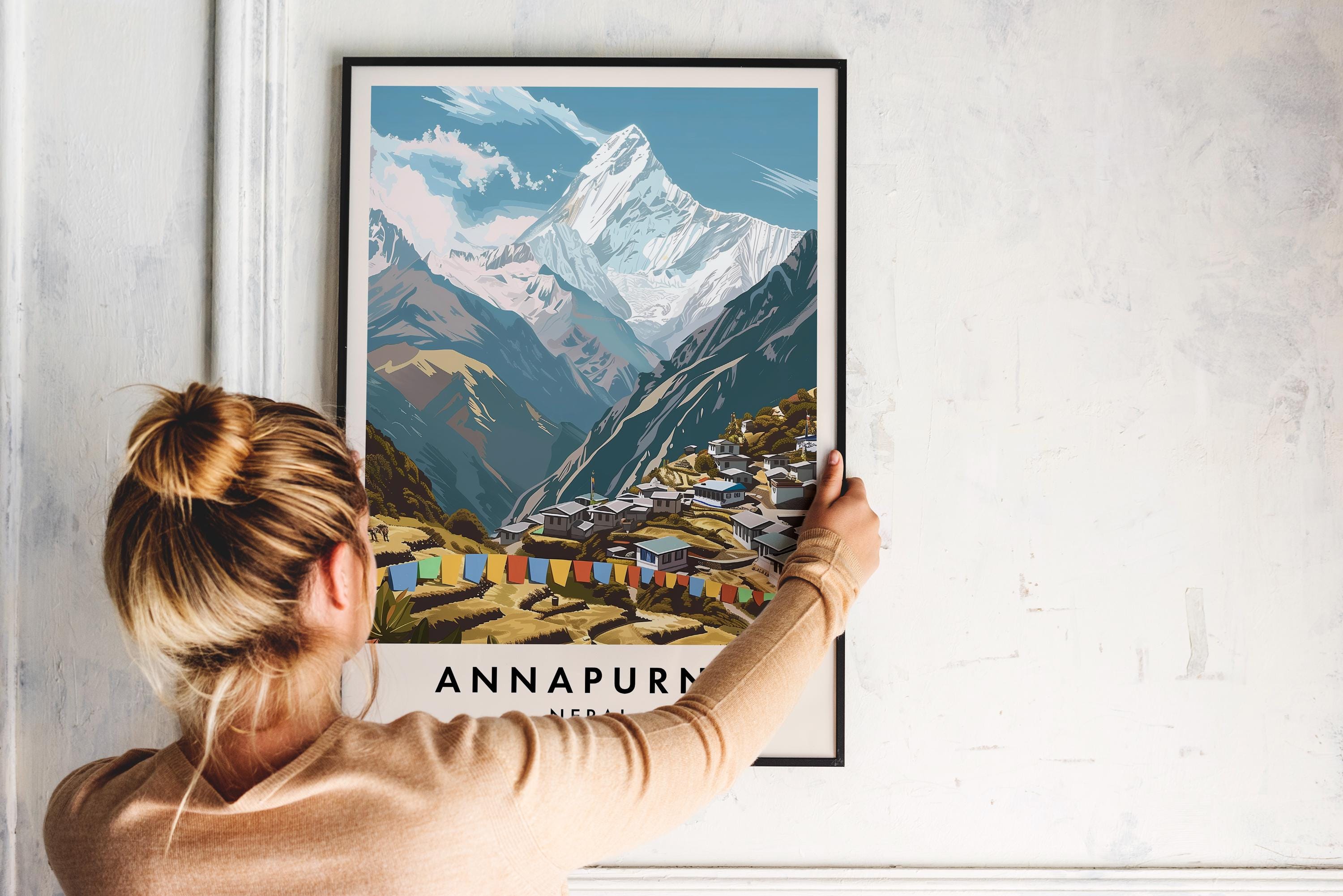 ライアン・マッギンレー「ダコタ・ヘア」ポスター Annapurna Travel Print, Wall Art Annapurna Himalayas Poster, Nepal