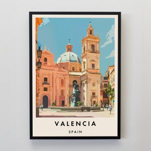 Valencia Travel Print, Wall Art Valencia, Valencia Print, Valencia Travel Poster, Valencia Gift Art, Valencia Travel Art, Travel Gift