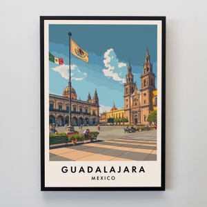 Guadalajara Travel Print, Wall Art Guadalajara, Guadalajara Print, Mexico Poster, Mexico Gift Art, Mexico Travel Print, Mexico Gift