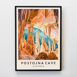 Postojna Cave Travel Print, Wall Art Postojna Cave Poster, Slovenia Travel Print, Travel Lovers Home Decor Wall Art City Travel Poster Gifts
