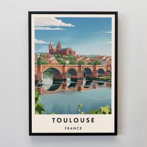 Impression voyage Toulouse, art mural Toulouse, impression Toulouse, affiche Toulouse, art cadeau France, art voyage Toulouse, cadeau France