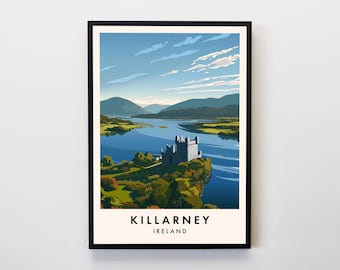 Killarney Travel Print, Wall Art Killarney Poster Print, Ireland Travel Print, Travel Lovers Home Decor Wall Art City Travel Poster Gifts