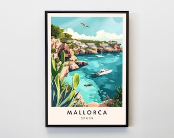 Mallorca Travel Print, Wall Art Mallorca, Mallorca Print, Mallorca Poster,  Gift Art, Spain Travel Art, Spain Gift