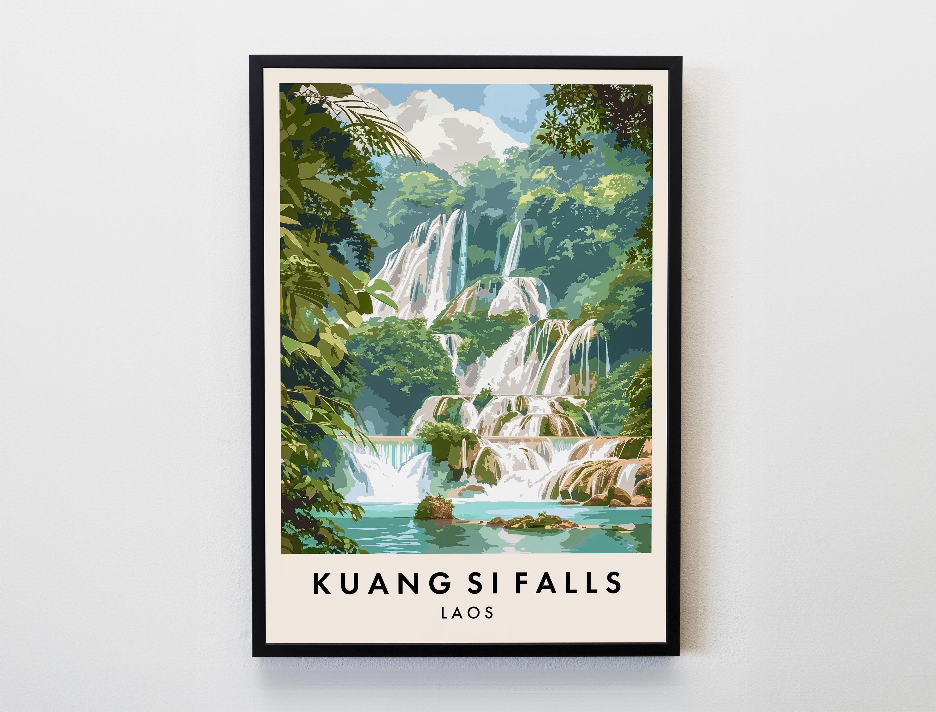 LAOS PAGODE INDOCHINE R66 - POSTER HQ 50x70cm d'une AFFICHE VINTAGE