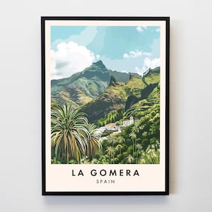 La Gomera Travel Print, Wall Art La Gomera Poster Print, Canary Islands Spain Travel Print, Travel Lovers Home Decor Wall Art Travel Gifts