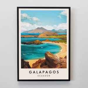 Galapagos Travel Print, Wall Art Galapagos Islands, Ecuador Gift, Ecuador Poster, South America Travel Print, Travel Lovers Gift Wall Art