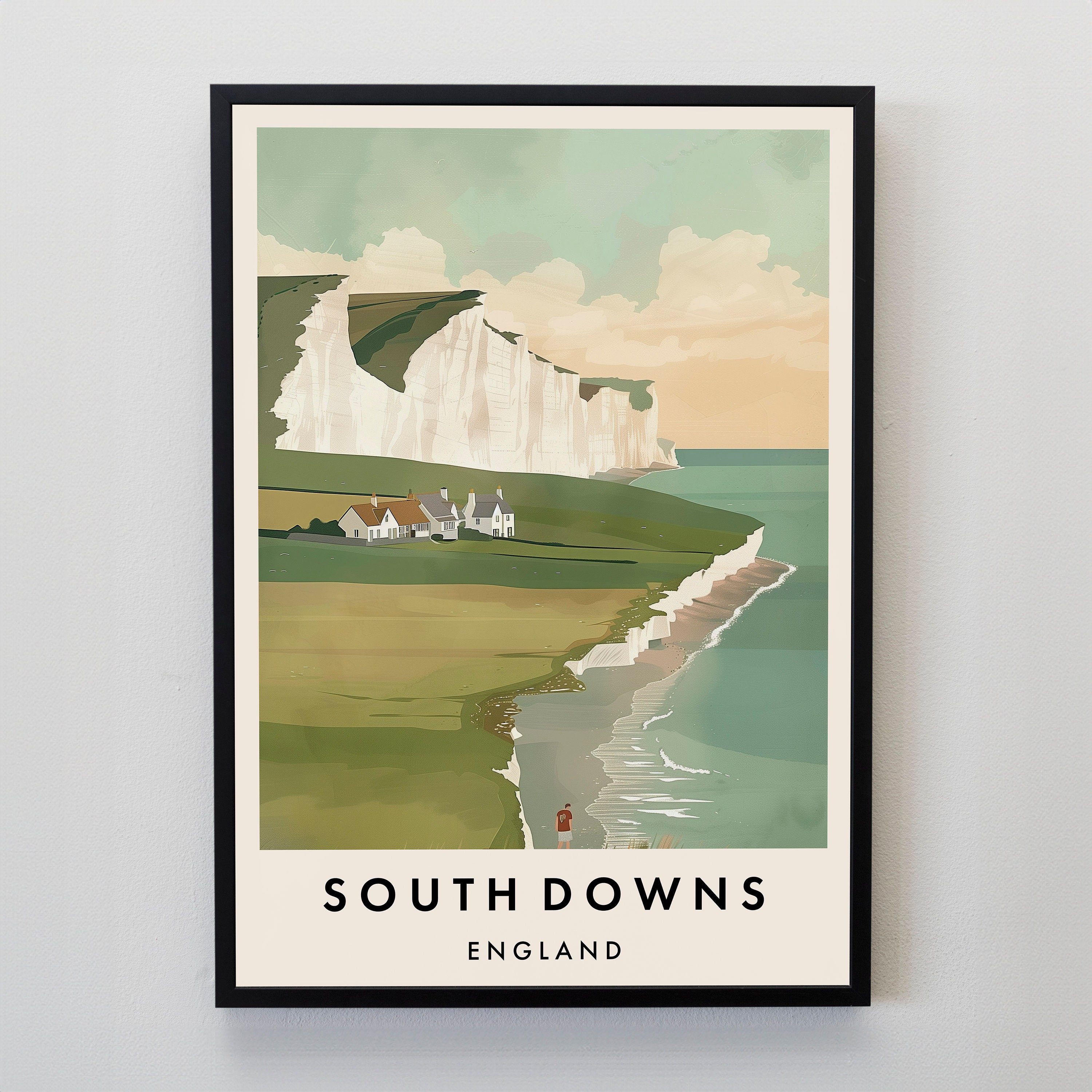 South Downs Travel Print, Wall Art South Downs, South Downs Print, South Downs Travel Poster, South Downs Gift Art, South Downs Travel Art