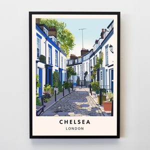 Chelsea Travel Print, Wall Art Chelsea Poster, Chelsea Print, London Poster, Travel Lovers Home Decor Wall Art City Travel Poster Gifts