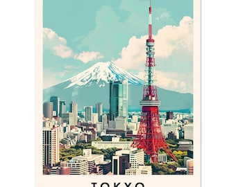 Tokyo Travel Print, Wall Art Tokyo, Tokyo Print, Tokyo Poster, Japan Gift Art, Japan Travel Art, Japan Gift