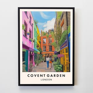 Covent Garden Travel Print, Wall Art Covent Garden Poster Print, London Poster, Travel Lovers Home Decor Wall Art City Travel Poster Gifts