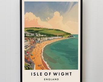 Isle of Wight Travel Poster, Retro Travel Poster, Minimalist Travel Poster, Travel Gift, City Poster, Wall Art, Wall Poster