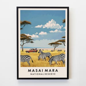 Masai Mara Reise Poster, Wandkunst Masai Mara Poster, Afrika Reise Liebhaber Wohnkultur Stadt Reise Poster Geschenke Drucken
