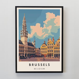 Brussels Travel Print, Wall Art Brussels, Brussels Print, Brussels Travel Poster, Brussels Gift Art, Brussels Travel Art, Travel Gift