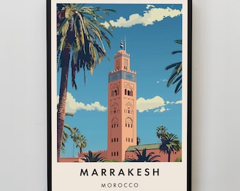 Marrakesh Travel Print, Wall Art Marrakesh, Marrakesh Print, Marrakesh Poster, Marrakesh Gift Art, Morrocco Travel Art, Morrocco Gift