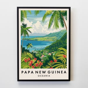 Papua New Guinea Travel Print, Wall Art Papua New Guinea Poster, Papua New Guinea Art,  Travel Lovers Home Decor Wall Art Travel Poster Gift